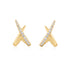 Gold Kiss Polished Pavé Studs
